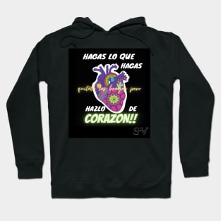 colorful heart and funny phrase Hoodie